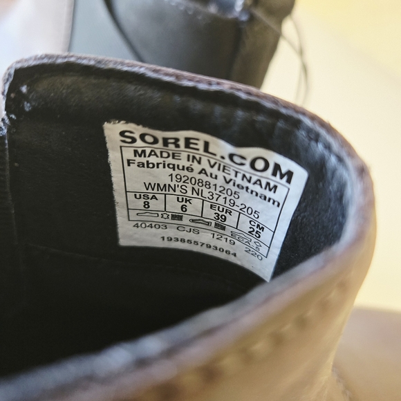 Sorel Emelie Women’s Chelsea Lug Sole blackened brown Waterproof Boots Size 8 - Picture 16 of 16